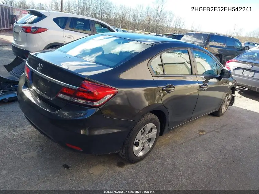 2HGFB2F52EH542241 2014 Honda Civic Lx
