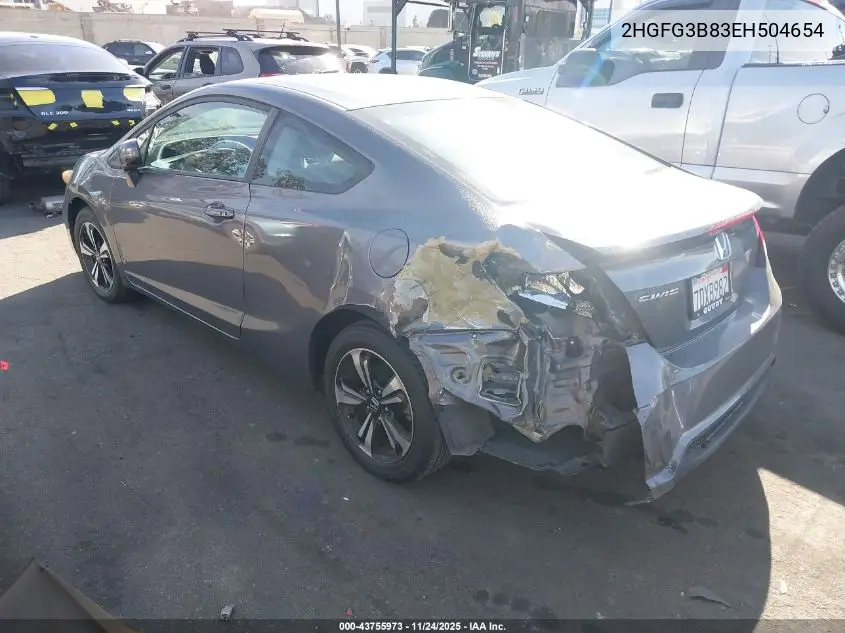 2HGFG3B83EH504654 2014 Honda Civic Ex