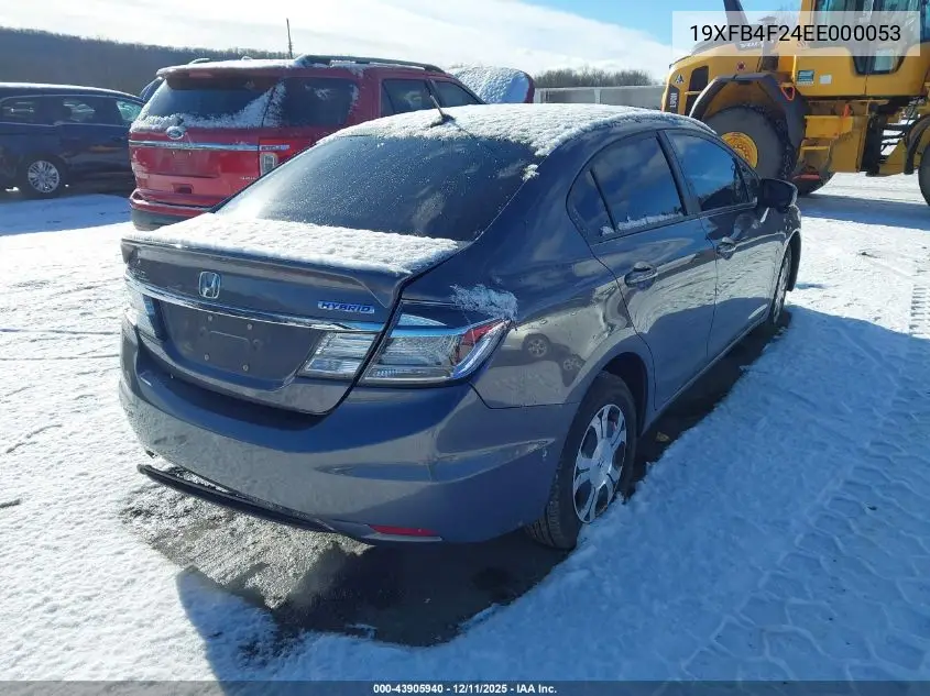 19XFB4F24EE000053 2014 Honda Civic Hybrid