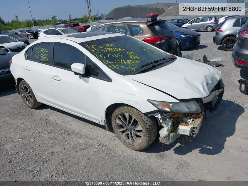 2HGFB2F59FH018800 2015 Honda Civic Lx