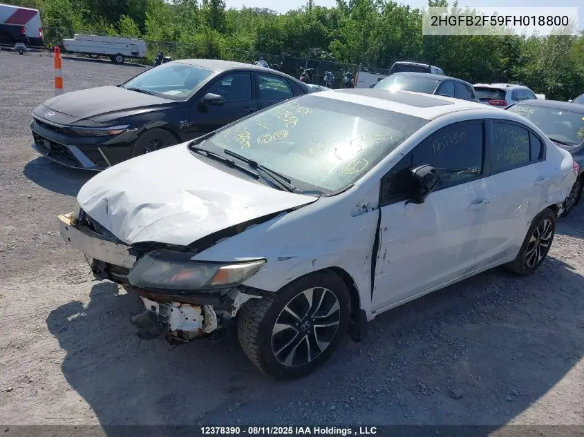 2HGFB2F59FH018800 2015 Honda Civic Lx
