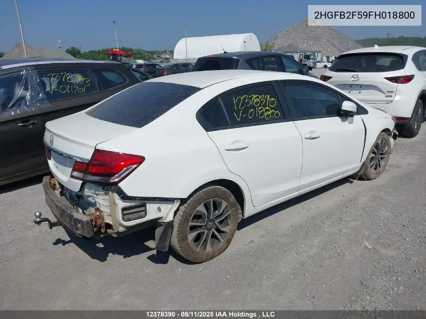 2HGFB2F59FH018800 2015 Honda Civic Lx
