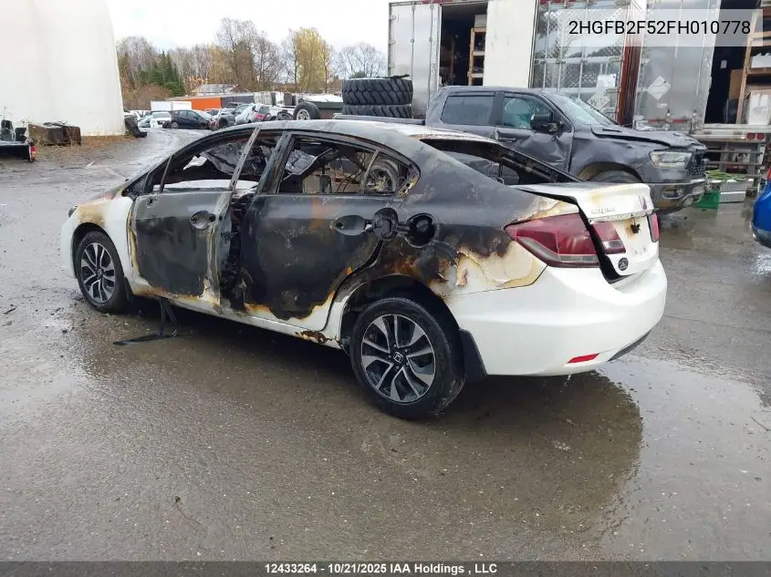 2HGFB2F52FH010778 2015 Honda Civic Ex 4Dr