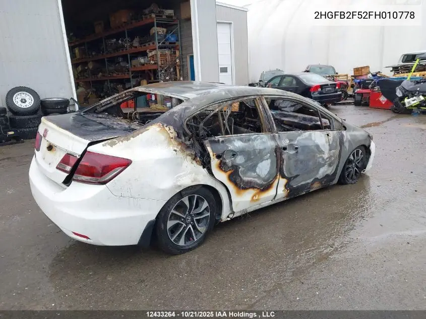 2HGFB2F52FH010778 2015 Honda Civic Ex 4Dr
