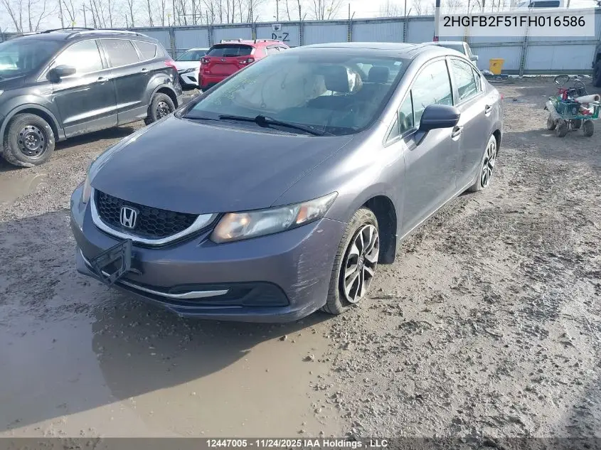 2HGFB2F51FH016586 2015 Honda Civic Lx