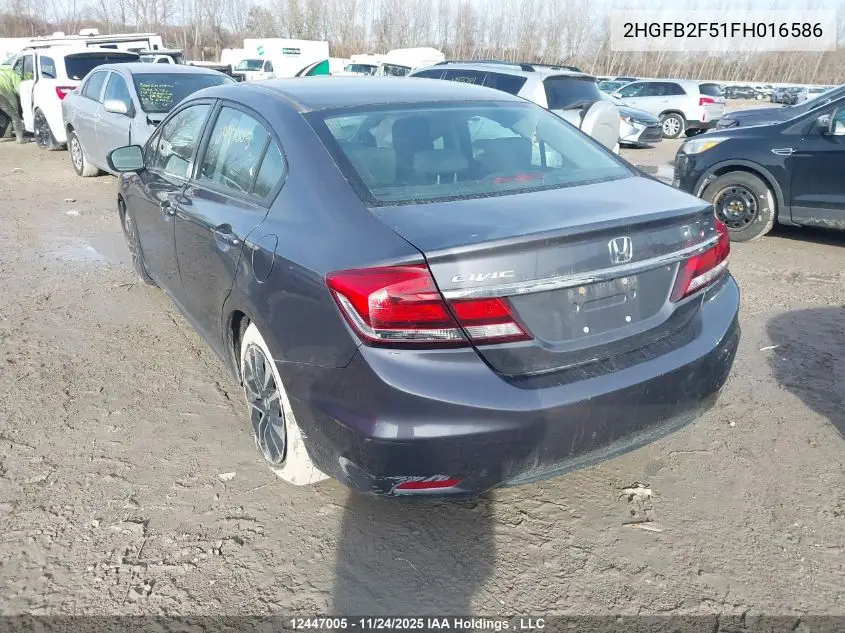 2HGFB2F51FH016586 2015 Honda Civic Lx