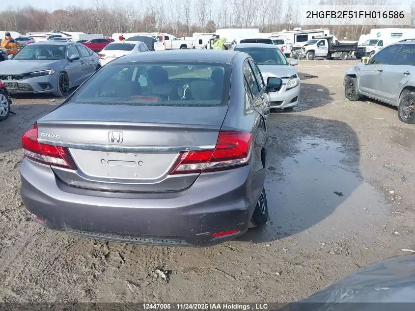 2HGFB2F51FH016586 2015 Honda Civic Lx