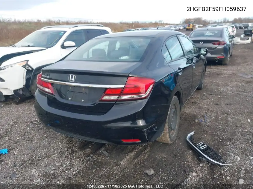 2HGFB2F59FH059637 2015 Honda Civic Ex