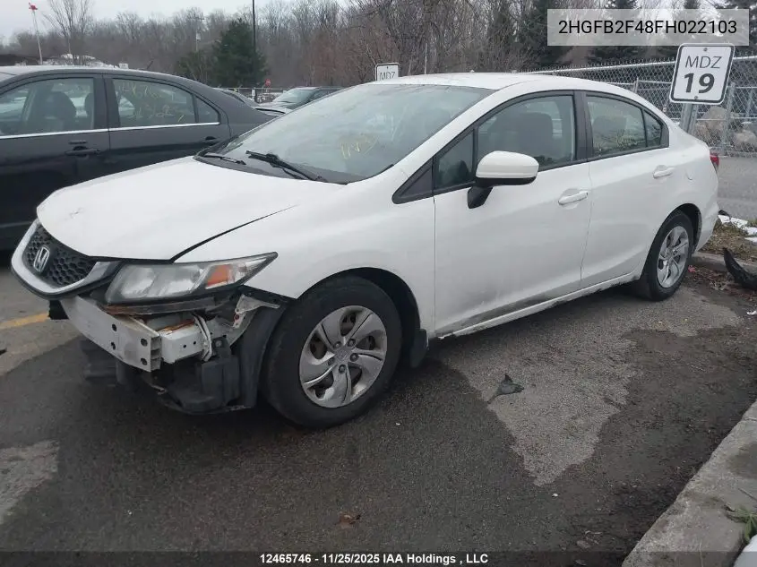 2HGFB2F48FH022103 2015 Honda Civic
