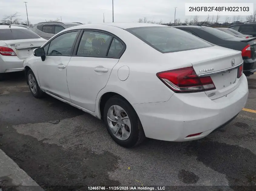 2HGFB2F48FH022103 2015 Honda Civic
