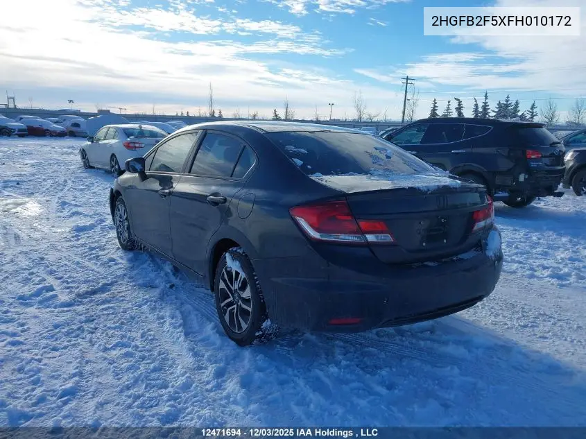 2HGFB2F5XFH010172 2015 Honda Civic Sedan