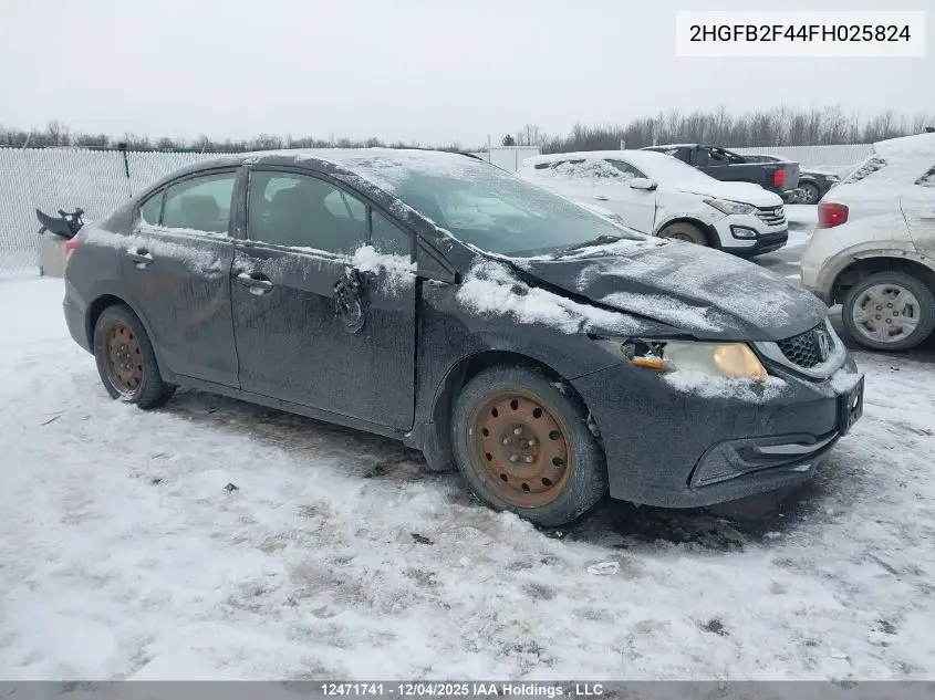 2HGFB2F44FH025824 2015 Honda Civic Lx
