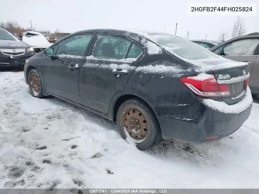 2HGFB2F44FH025824 2015 Honda Civic Lx