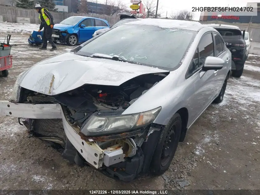 2HGFB2F56FH024702 2015 Honda Civic Sedan