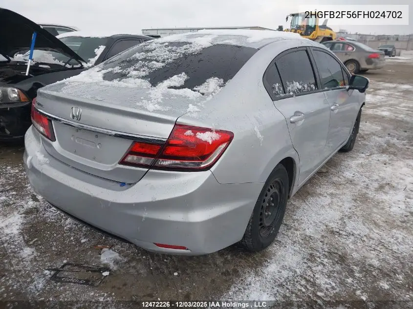 2HGFB2F56FH024702 2015 Honda Civic Sedan