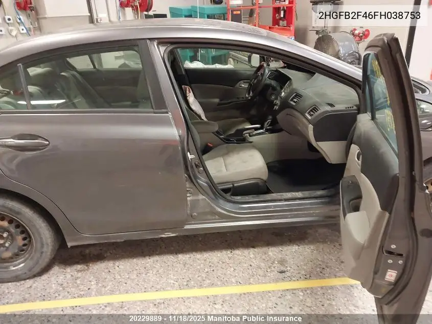 2HGFB2F46FH038753 2015 Honda Civic Lx