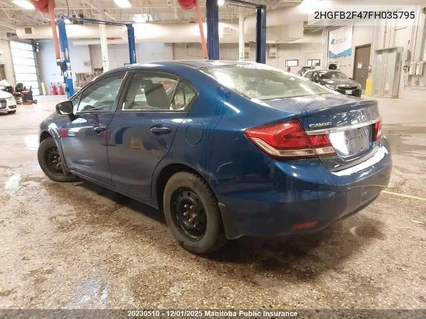 2HGFB2F47FH035795 2015 Honda Civic Lx