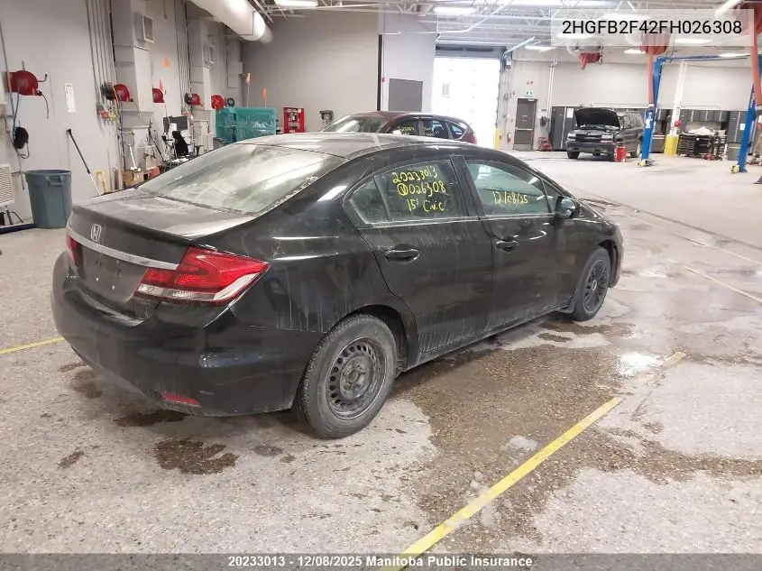 2HGFB2F42FH026308 2015 Honda Civic Lx