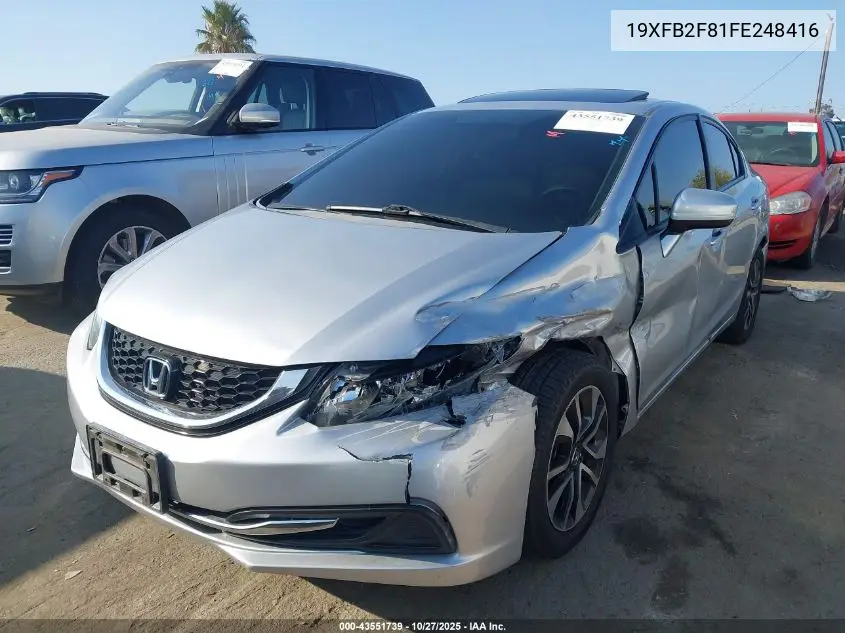 19XFB2F81FE248416 2015 Honda Civic Ex