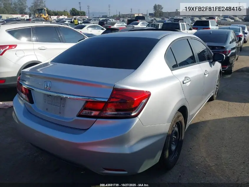 19XFB2F81FE248416 2015 Honda Civic Ex