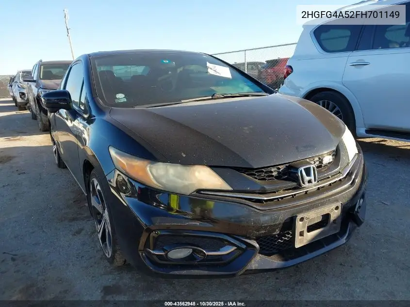 2HGFG4A52FH701149 2015 Honda Civic Si