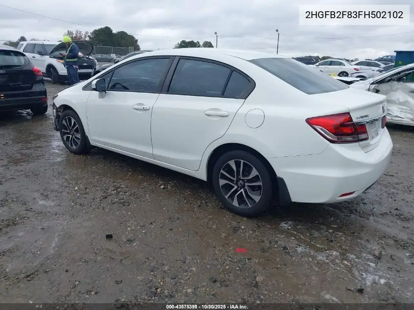 2HGFB2F83FH502102 2015 Honda Civic Ex