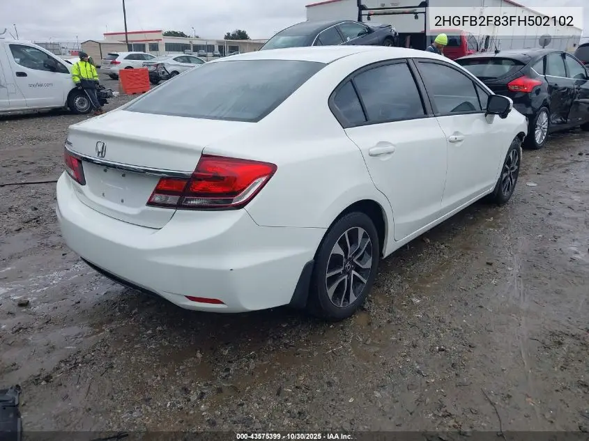 2HGFB2F83FH502102 2015 Honda Civic Ex