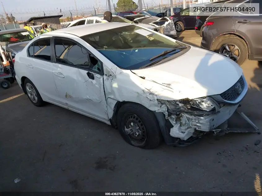 2HGFB2F57FH504490 2015 Honda Civic Lx