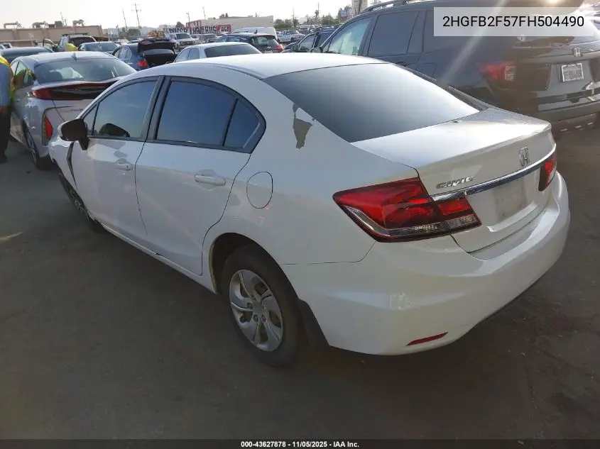 2HGFB2F57FH504490 2015 Honda Civic Lx