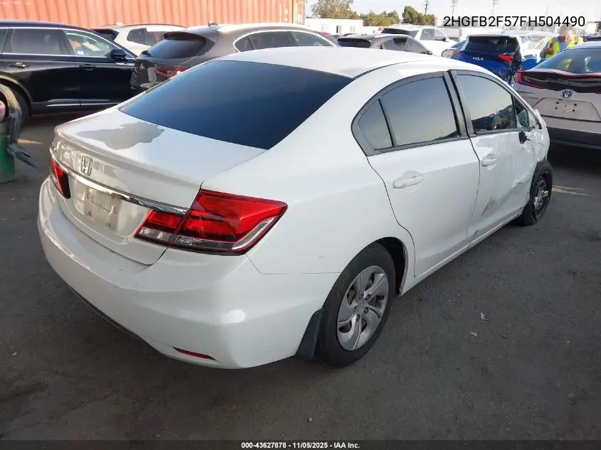 2HGFB2F57FH504490 2015 Honda Civic Lx