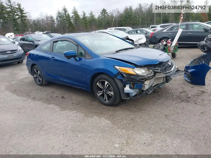 2HGFG3B83FH524792 2015 Honda Civic Ex