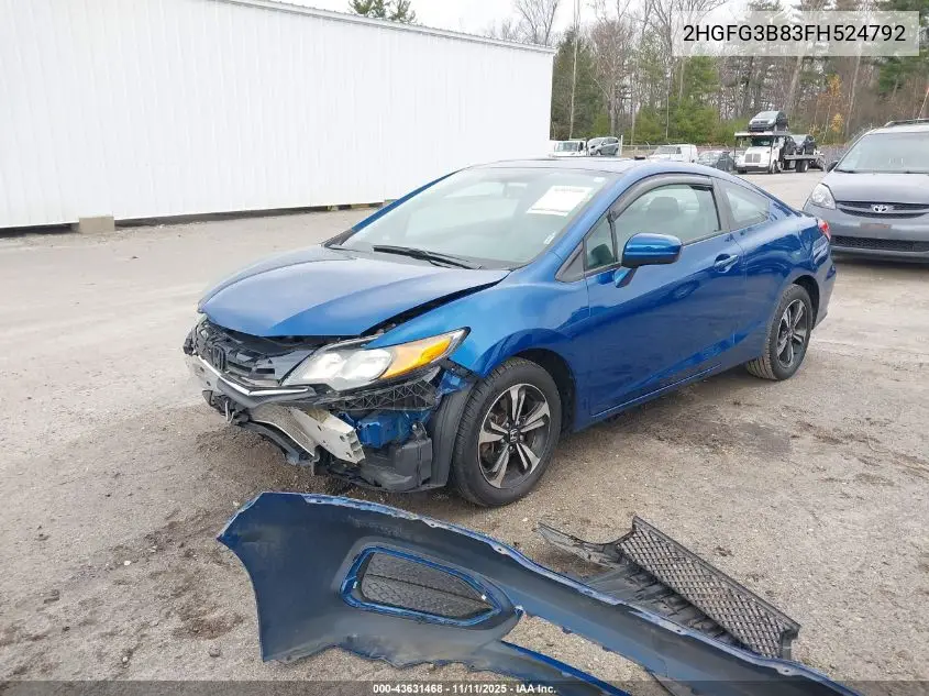 2HGFG3B83FH524792 2015 Honda Civic Ex
