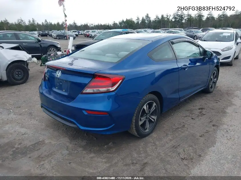 2HGFG3B83FH524792 2015 Honda Civic Ex