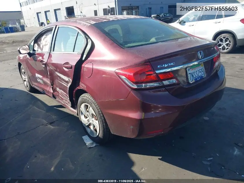 2HGFB2F57FH555603 2015 Honda Civic Lx
