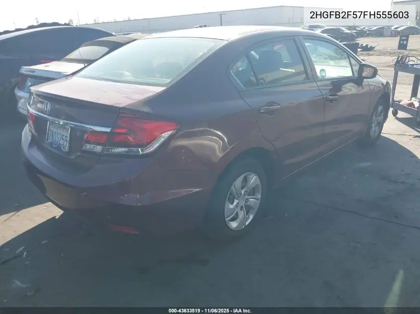 2HGFB2F57FH555603 2015 Honda Civic Lx