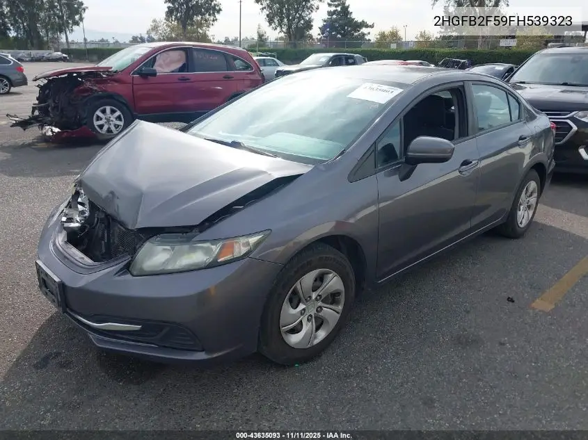 2HGFB2F59FH539323 2015 Honda Civic Lx