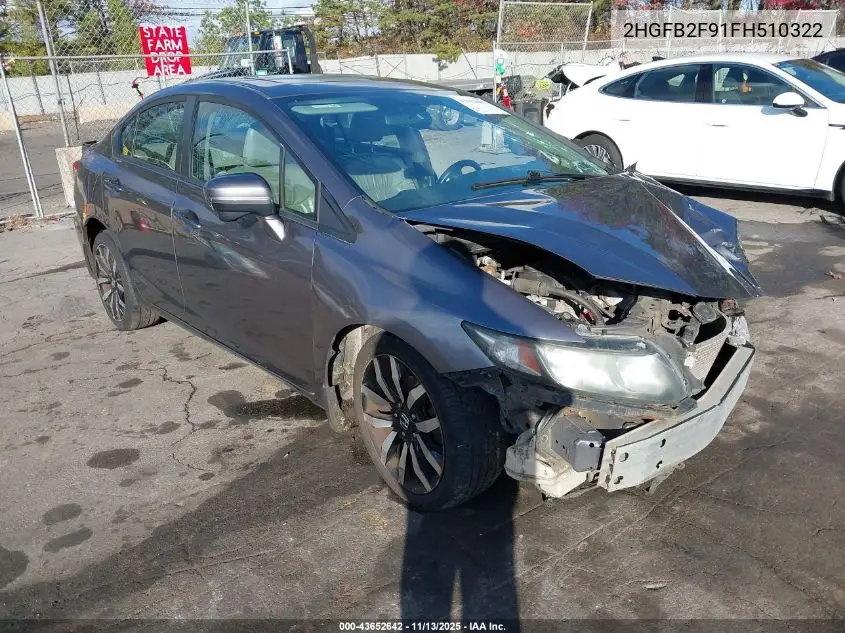 2HGFB2F91FH510322 2015 Honda Civic Ex-L