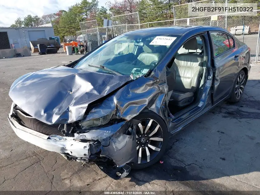2HGFB2F91FH510322 2015 Honda Civic Ex-L