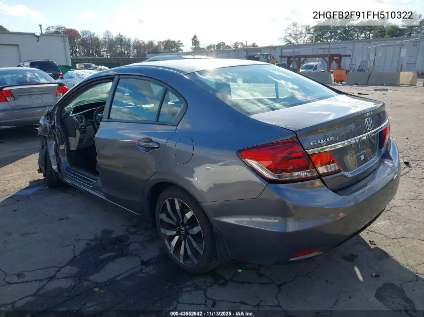 2HGFB2F91FH510322 2015 Honda Civic Ex-L