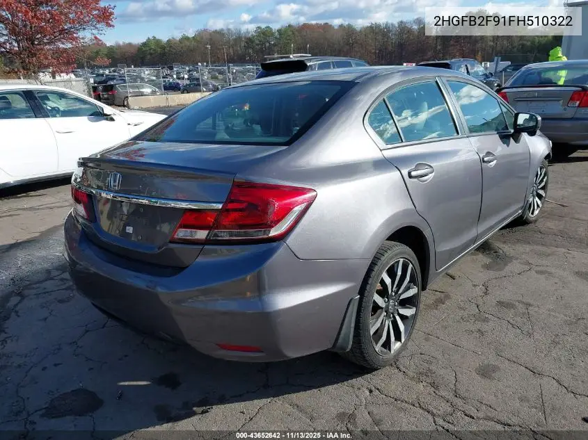 2HGFB2F91FH510322 2015 Honda Civic Ex-L