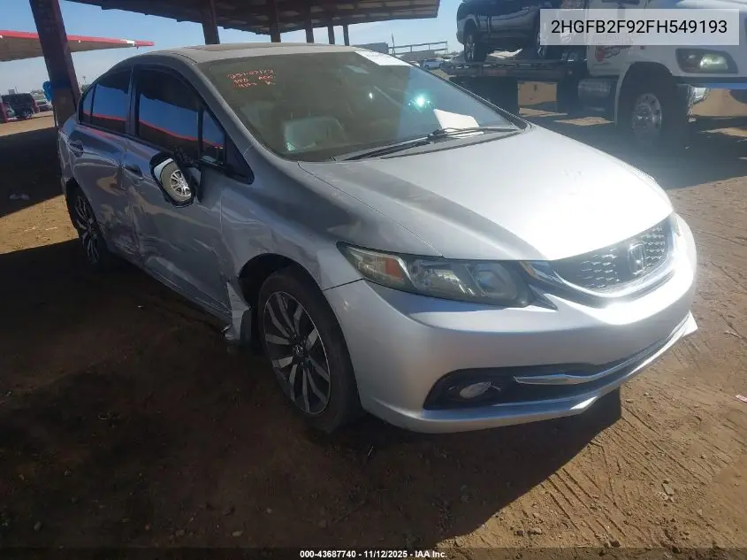 2HGFB2F92FH549193 2015 Honda Civic Ex-L