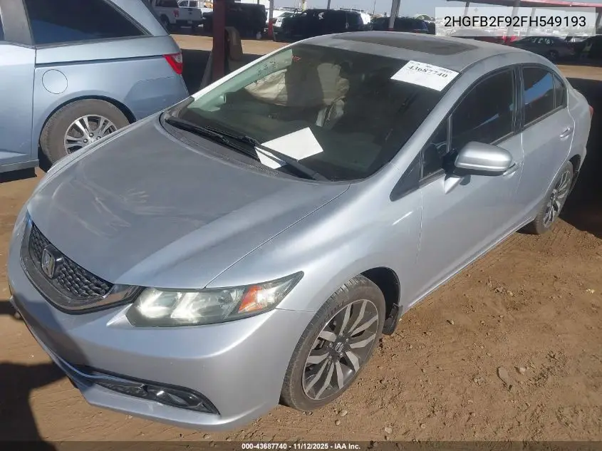 2HGFB2F92FH549193 2015 Honda Civic Ex-L