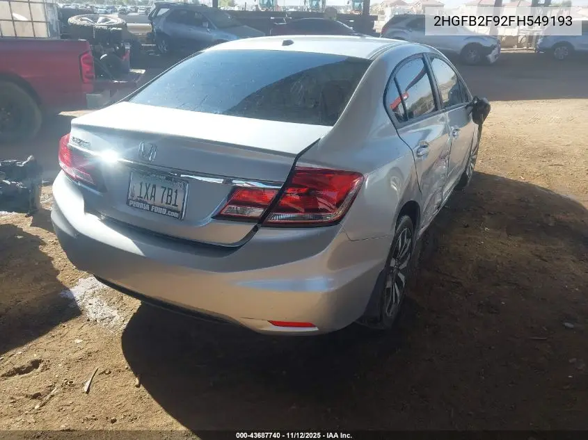 2HGFB2F92FH549193 2015 Honda Civic Ex-L
