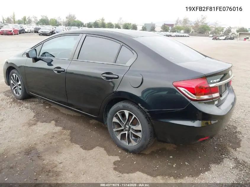 19XFB2F81FE076016 2015 Honda Civic Ex