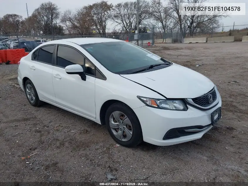 19XFB2F51FE104578 2015 Honda Civic Lx