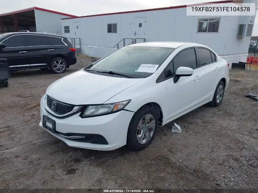 19XFB2F51FE104578 2015 Honda Civic Lx
