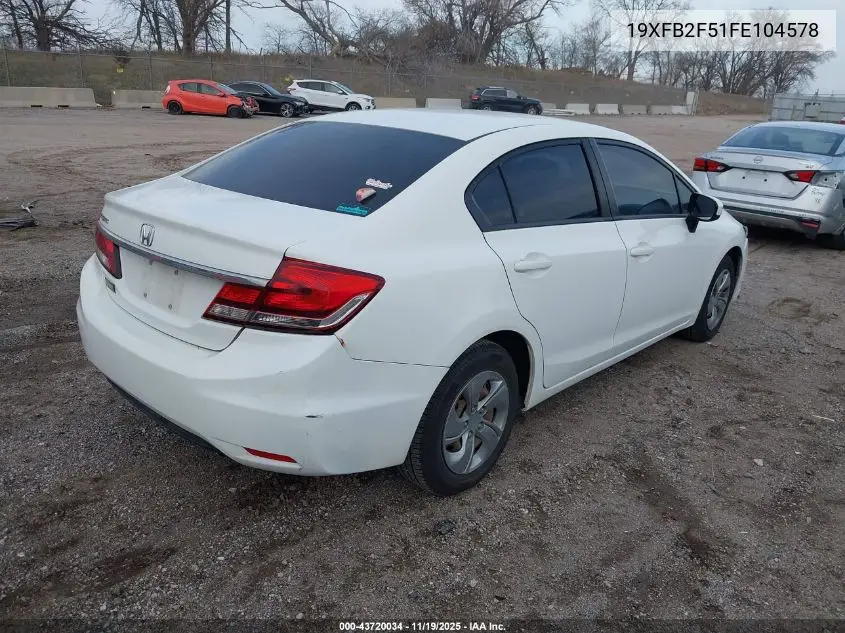 19XFB2F51FE104578 2015 Honda Civic Lx