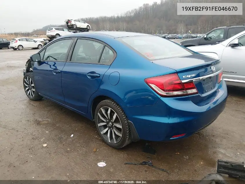 19XFB2F91FE046670 2015 Honda Civic Ex-L