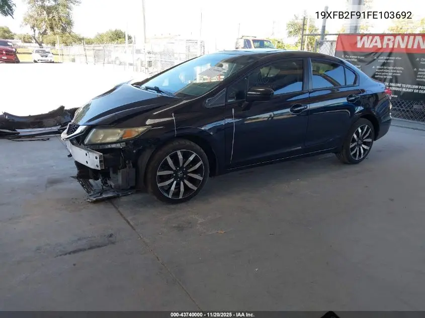 19XFB2F91FE103692 2015 Honda Civic Ex-L