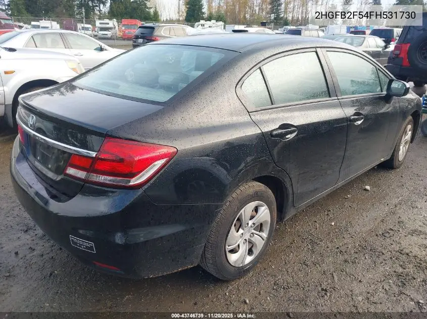 2HGFB2F54FH531730 2015 Honda Civic Lx